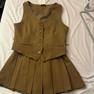 RIHOAS Brown Skirt Set